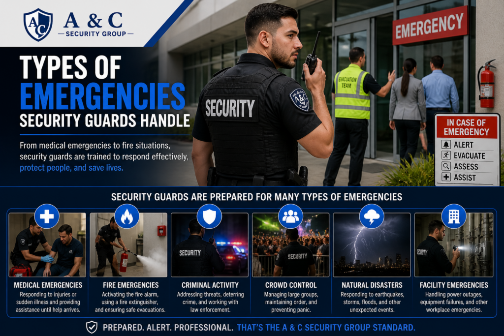 security guard responding to emergency situations including medical and fire emergencies California