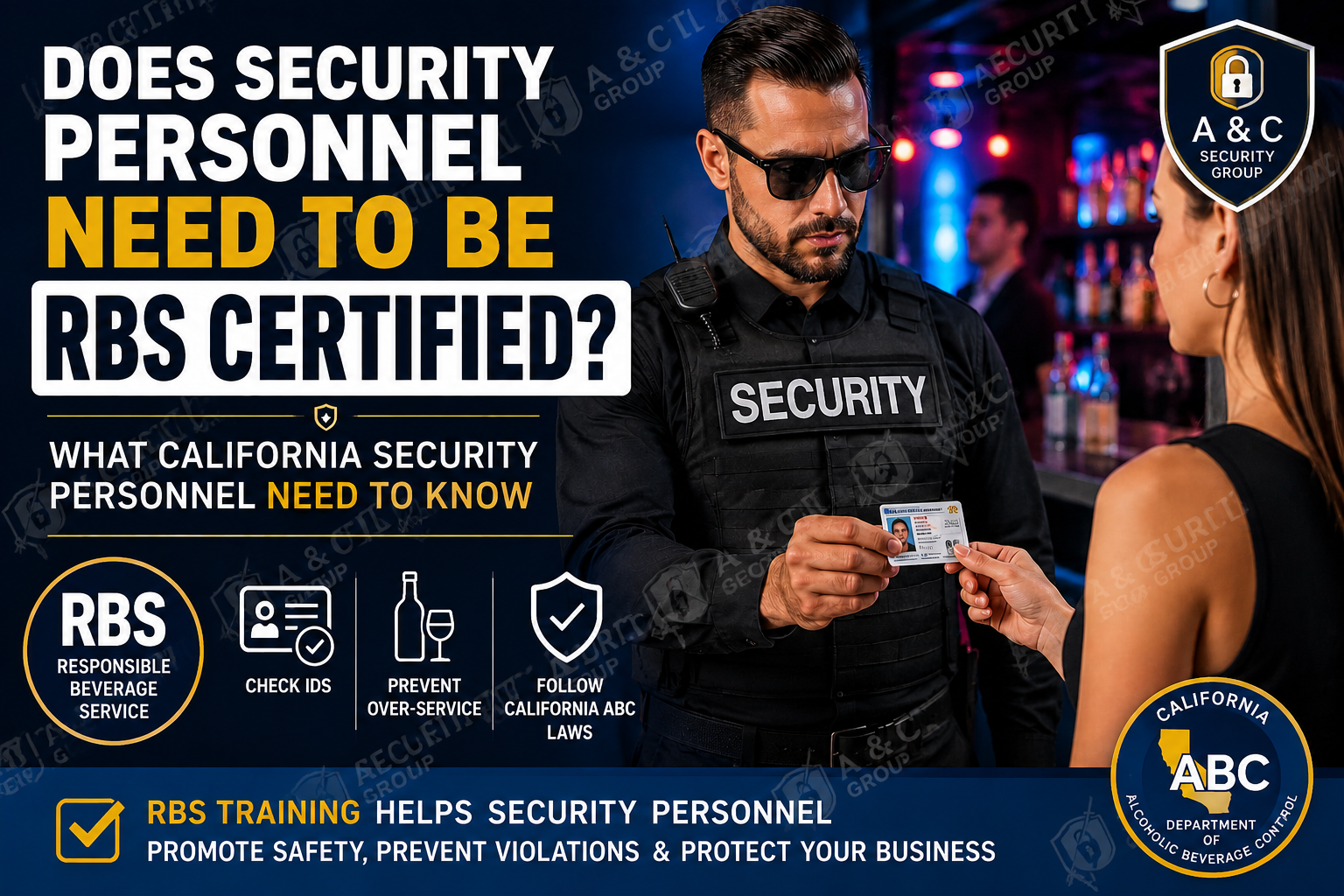 Does security personnel need to be RBS certified in California