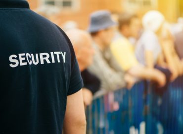 Member of security guard team on public event